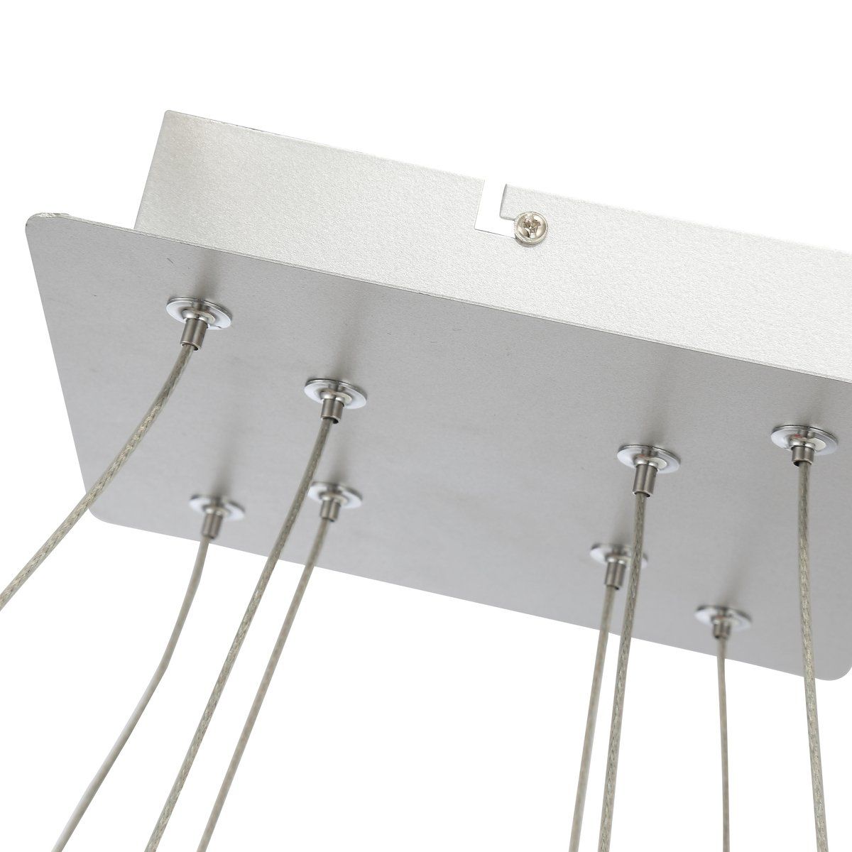 Suspension design LED SHANA argentée en métal et acrylique