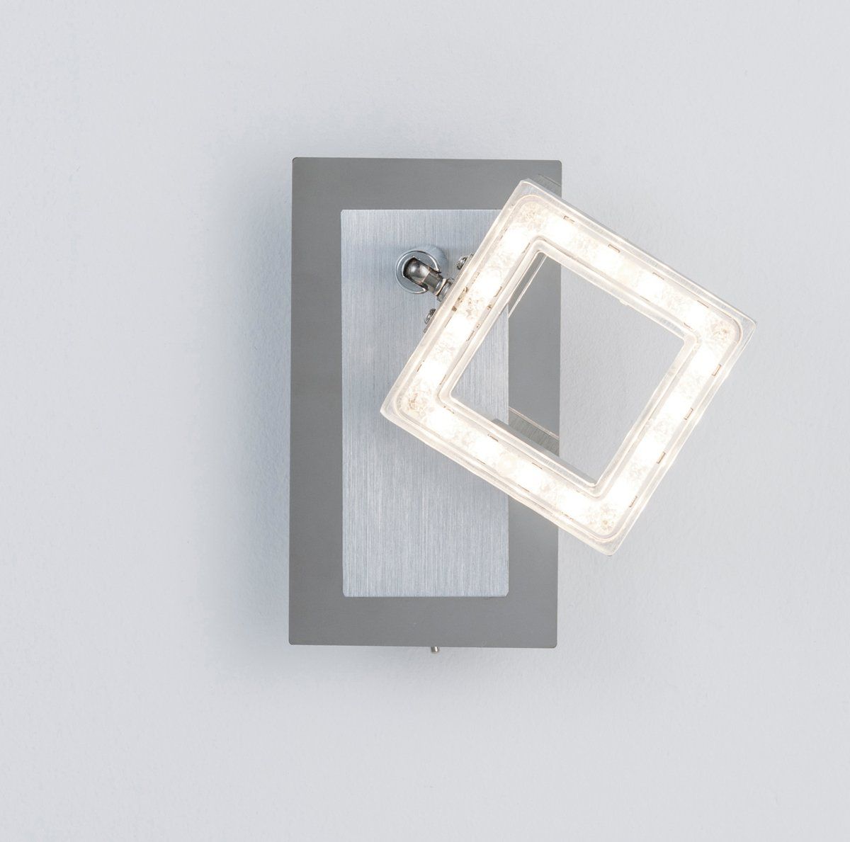Spot LED orientable CUBIX argenté en métal