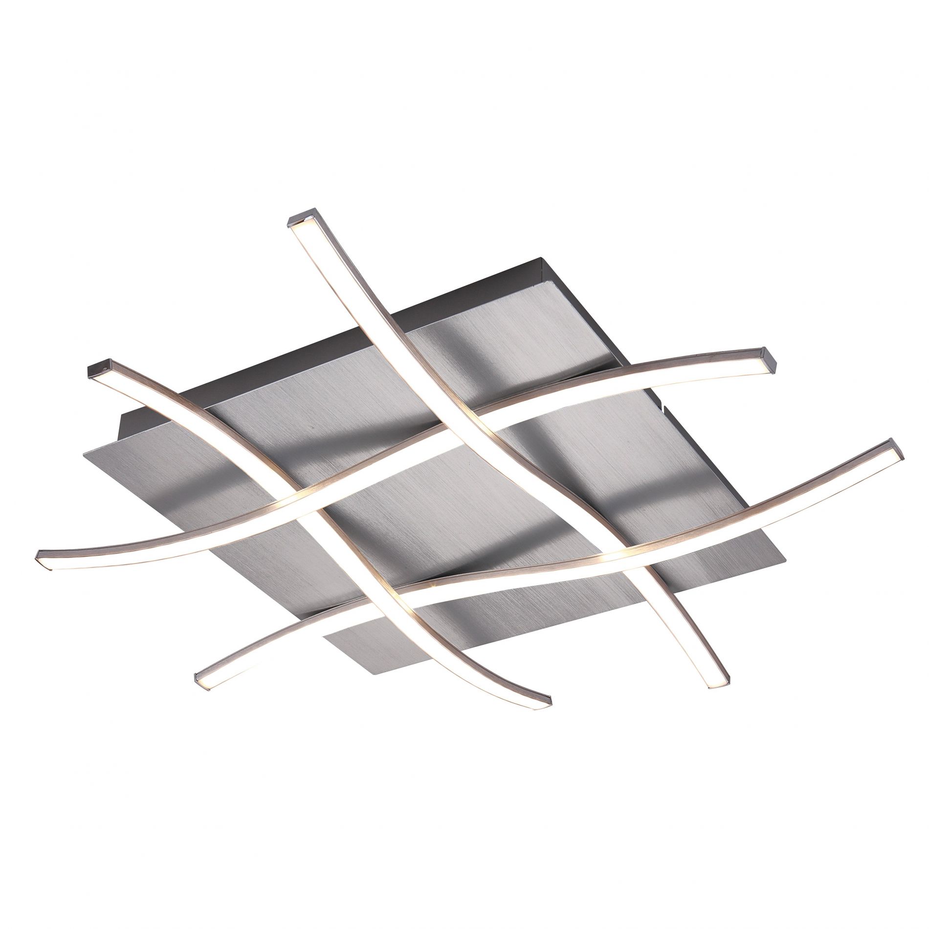 Plafonnier design LED NUR argenté en métal/aluminium/acrylique