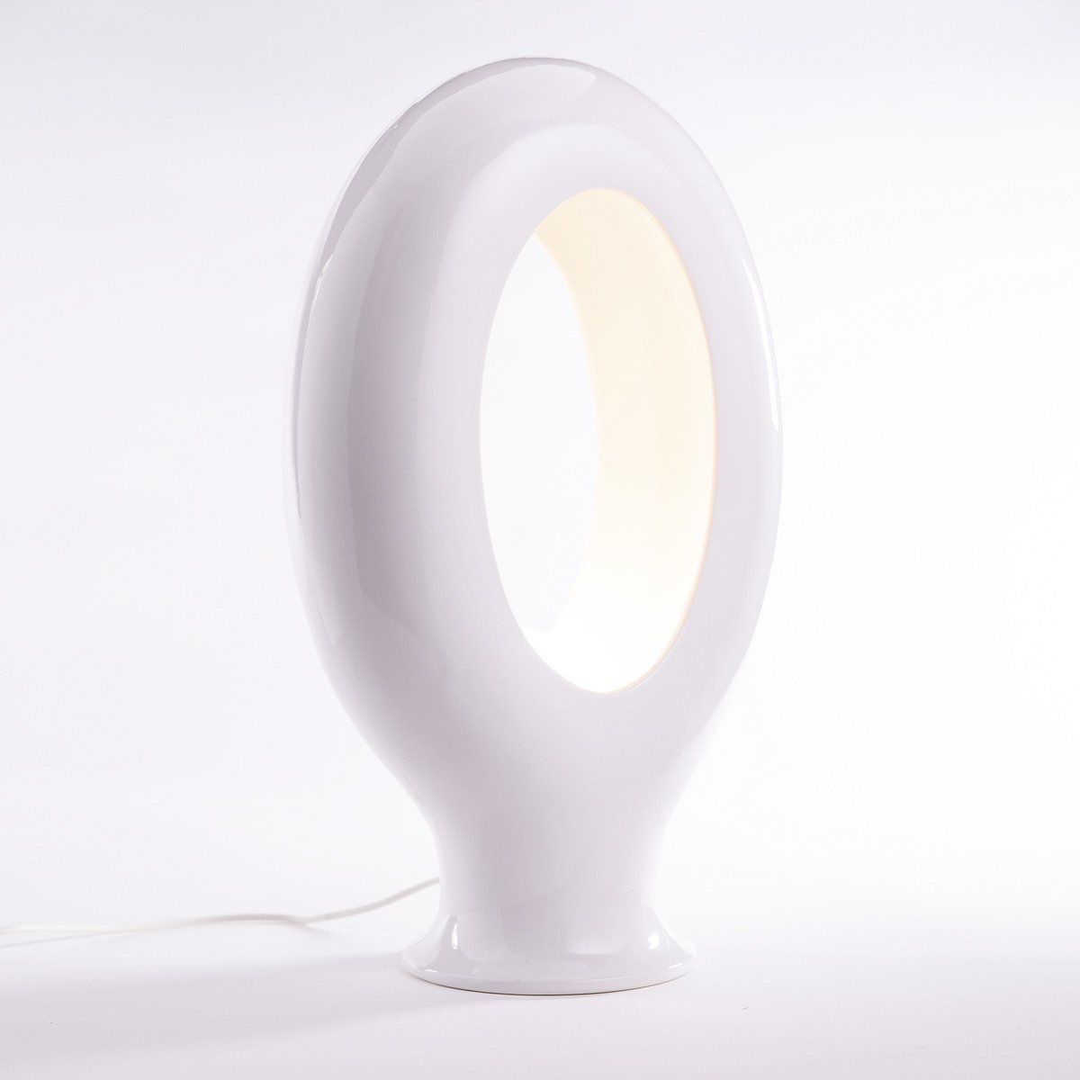 Lampe de salon ROLL blanche en céramique