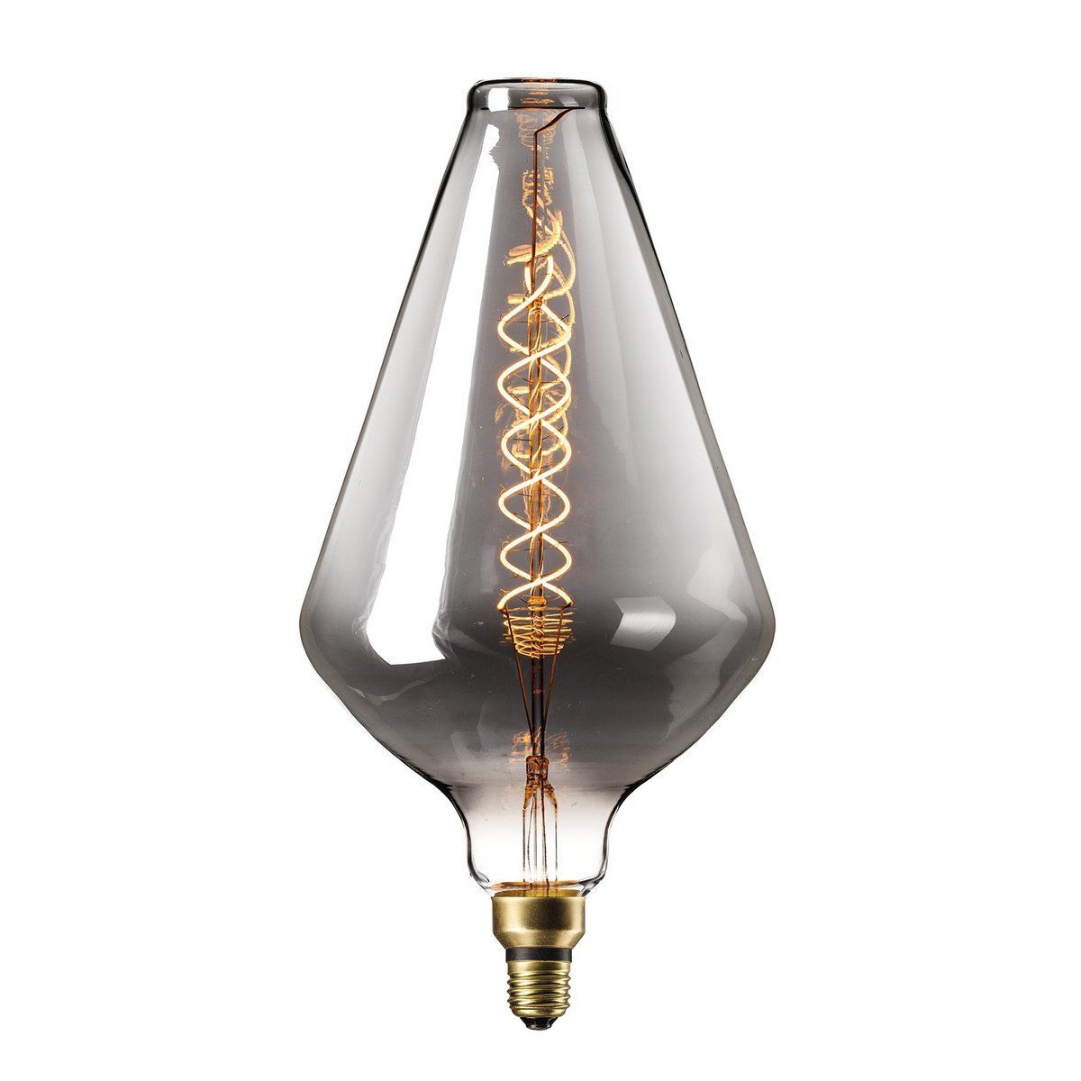 Ampoule déco filament LED XXL dimmable E27 VIENA en verre fumé noir Ø23cm