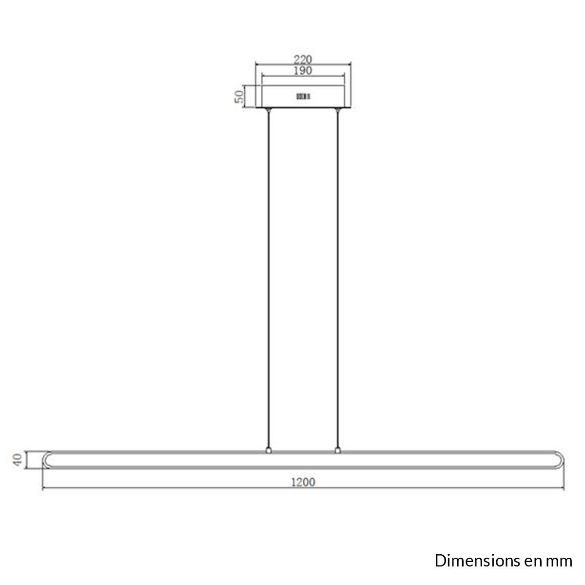 Suspension barre design LED SUPERFINE en métal blanc