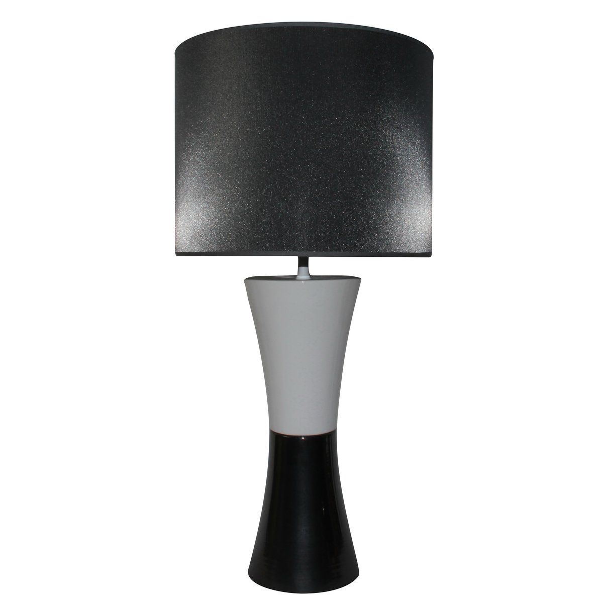 Lampe de table LUNA blanche et noire en céramique