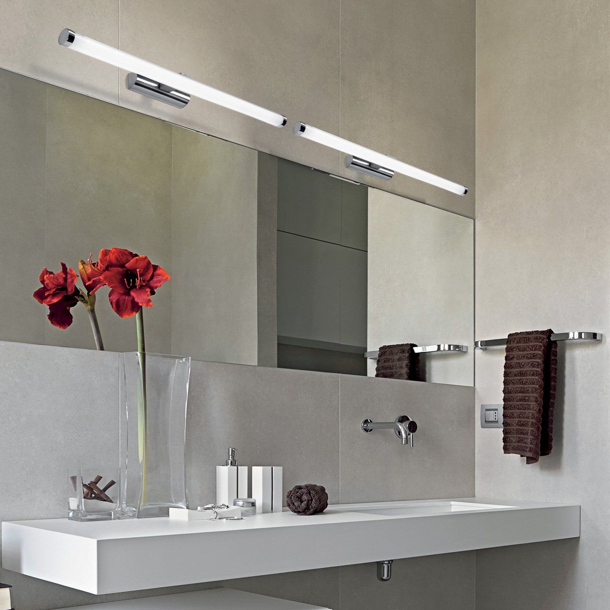 Applique miroir lampe LED salle de bain applique noire, métal