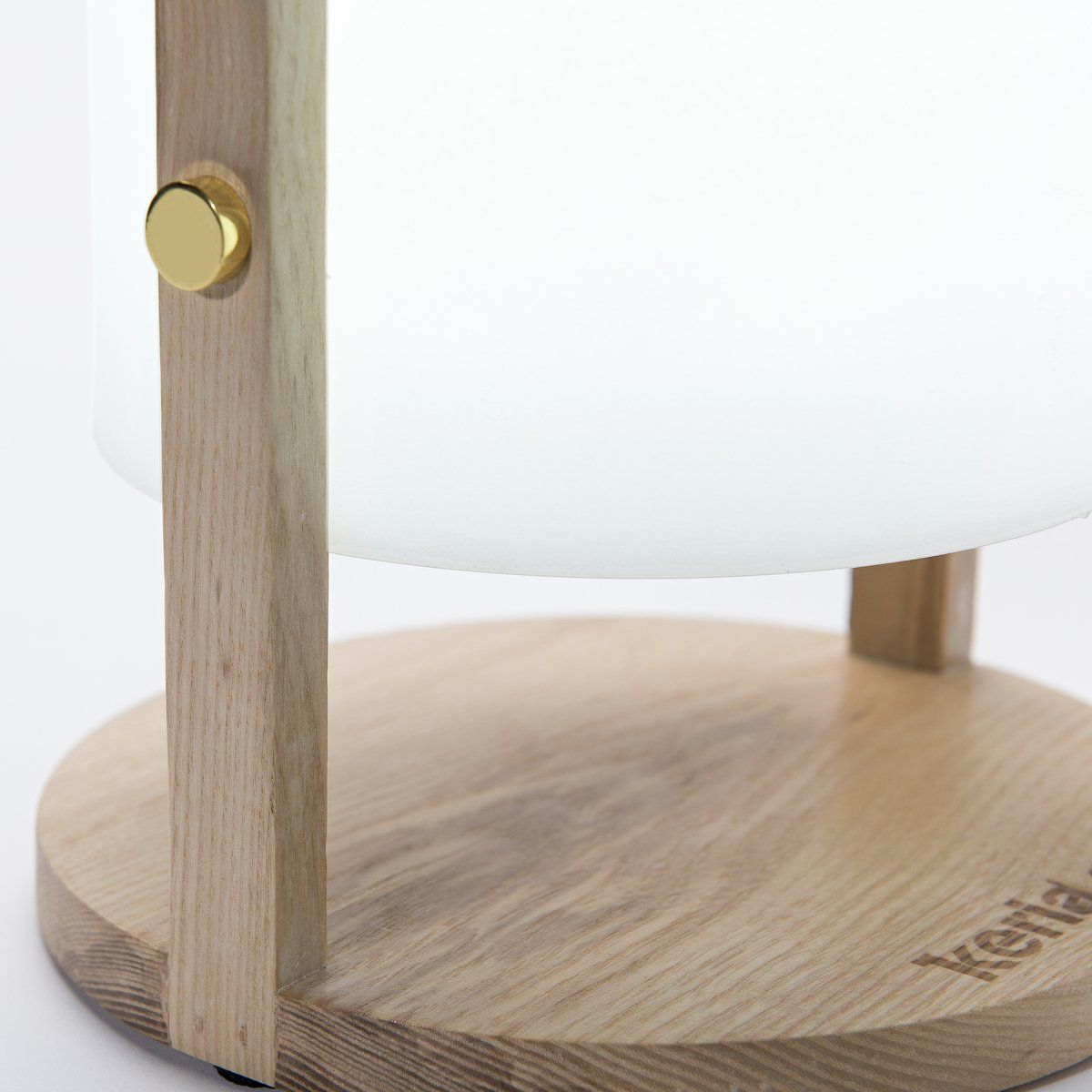Lampe LED nomade sans fil FOREST blanche en bois et polyéthylène