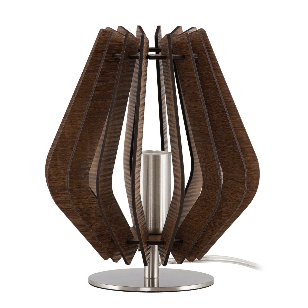 Lampe de salon CLEOME brun foncé en bois et métal