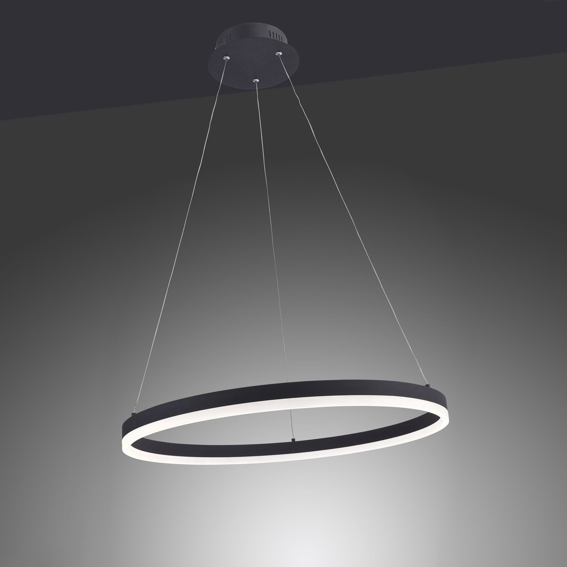 Suspension design LED TITUS en métal gris anthracite