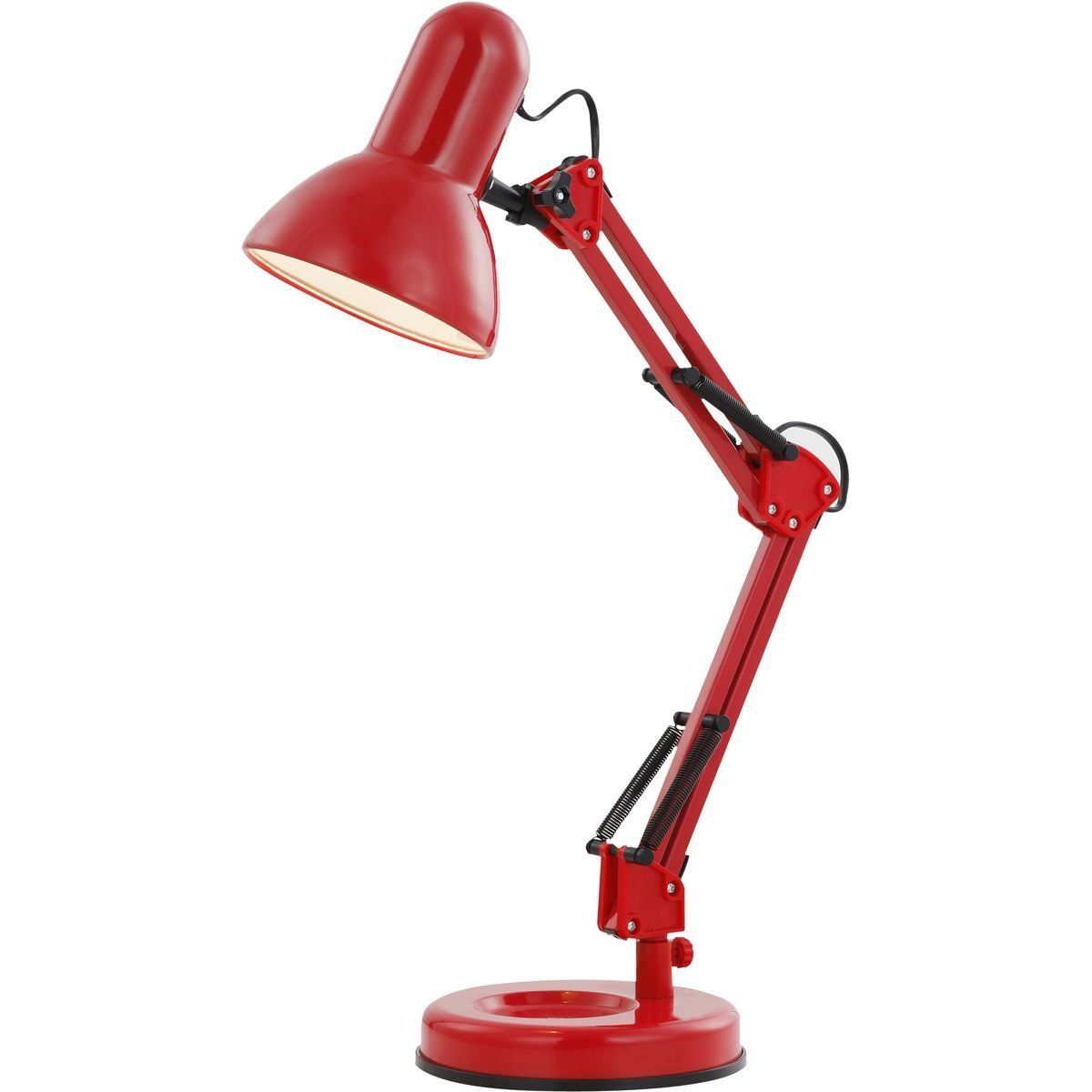 Lampe de bureau industrielle articulée FAMOUS rouge en métal