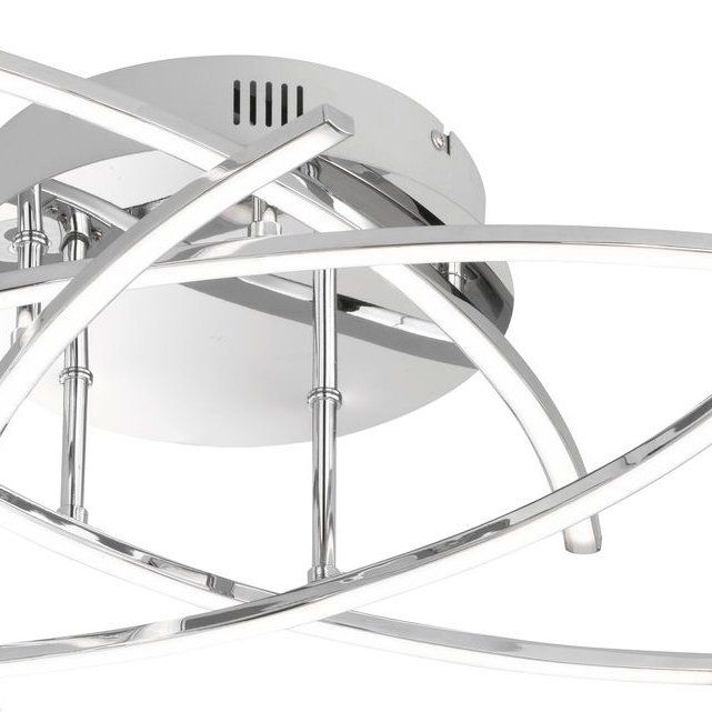 Plafonnier LED design CROSS argenté en métal