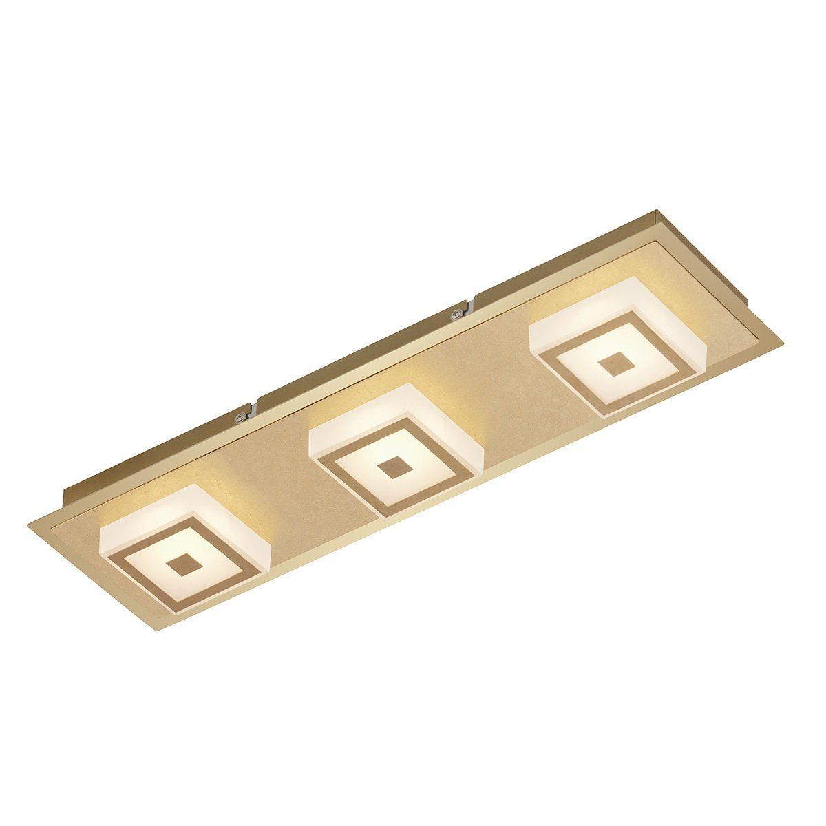 Applique design rétro 3 lumières Led METALLO dorée en métal et PVC