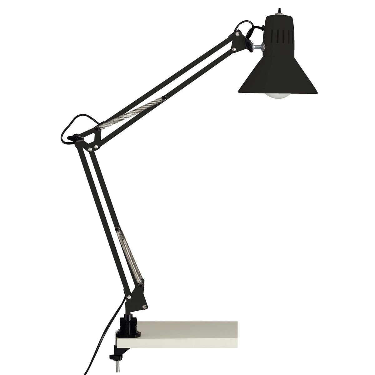 Lampe de bureau clip articulée HOBBY noire en métal