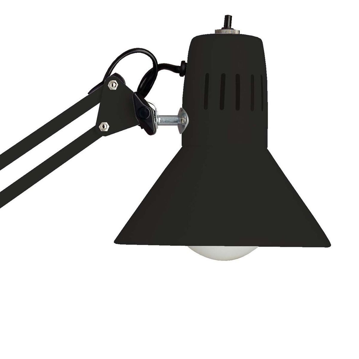 Lampe de bureau clip articulée HOBBY noire en métal