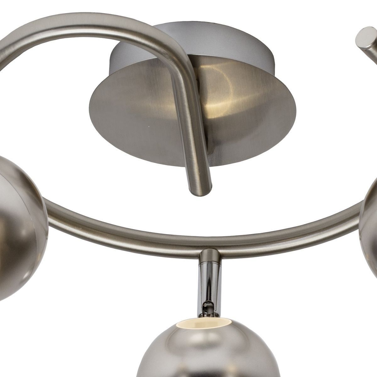 Plafonnier Led 3 spots orientables design INOVA argenté en métal