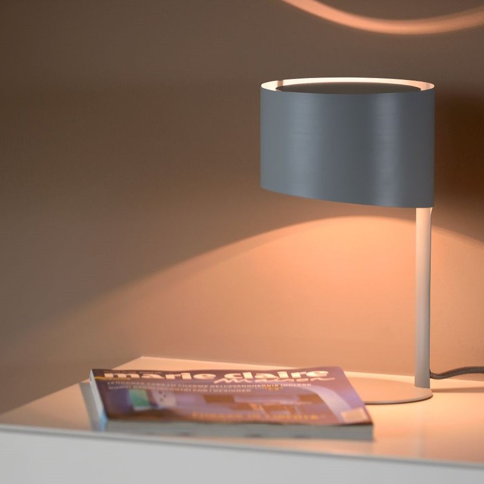 Lampe de table design KNULLE taupe en métal - Keria et Laurie Lumière
