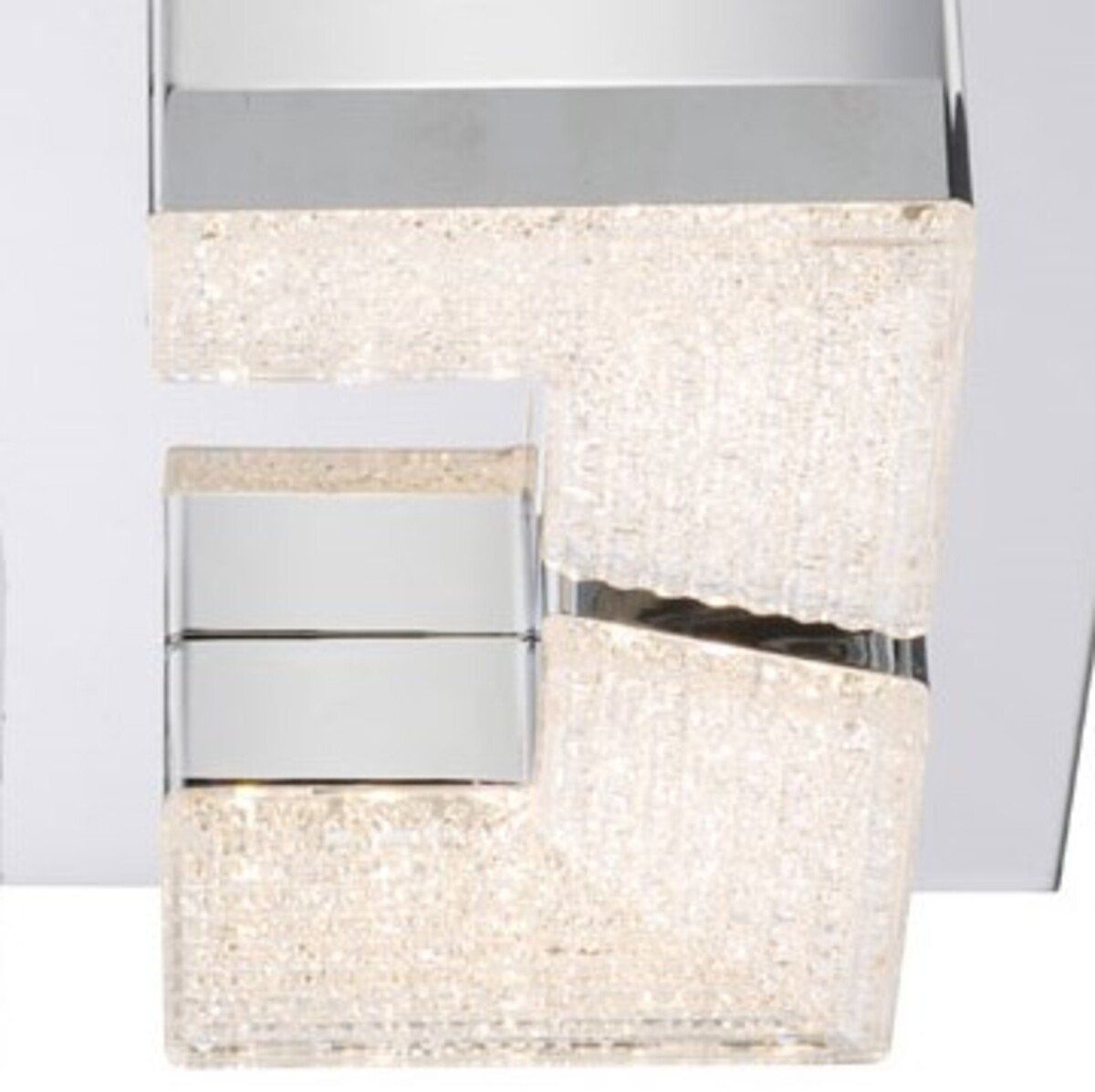 Plafonnier Led design carré LAURIN argenté et blanc en métal