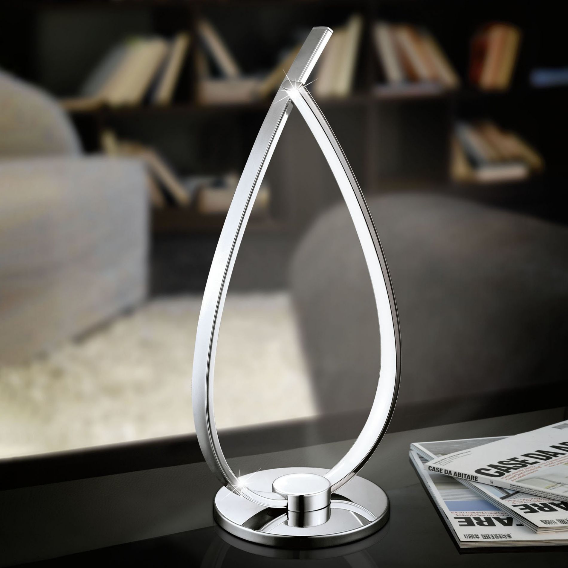 Lampe Led design RONCADE argentée en métal
