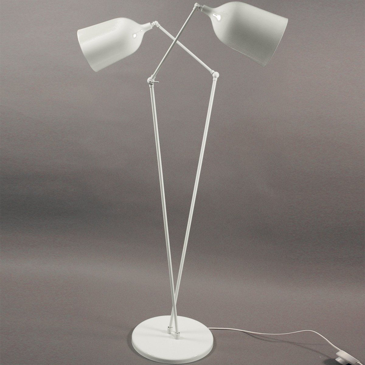 Lampadaire design TWIN blanc en métal