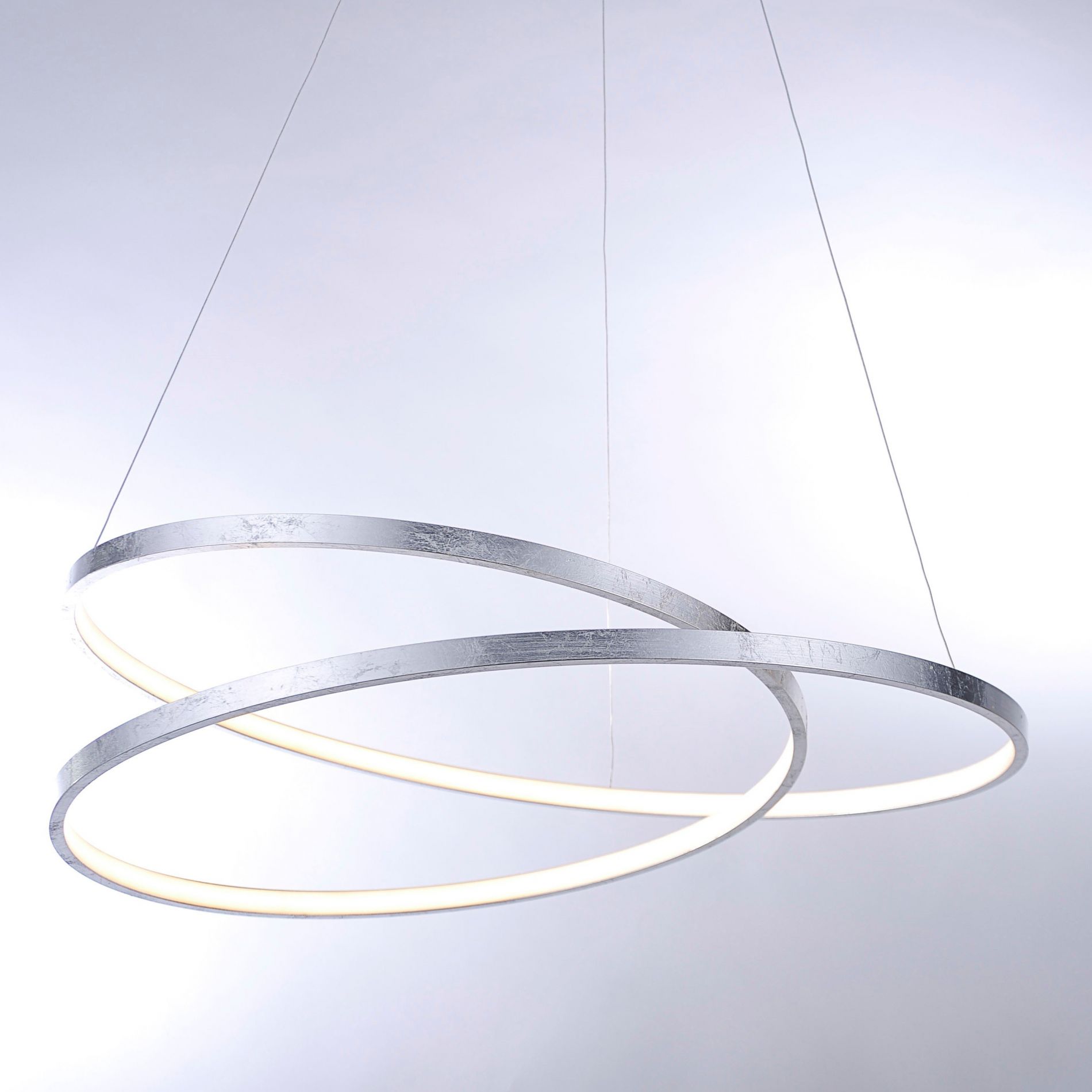 Suspension LED design ROMAN argentée en métal