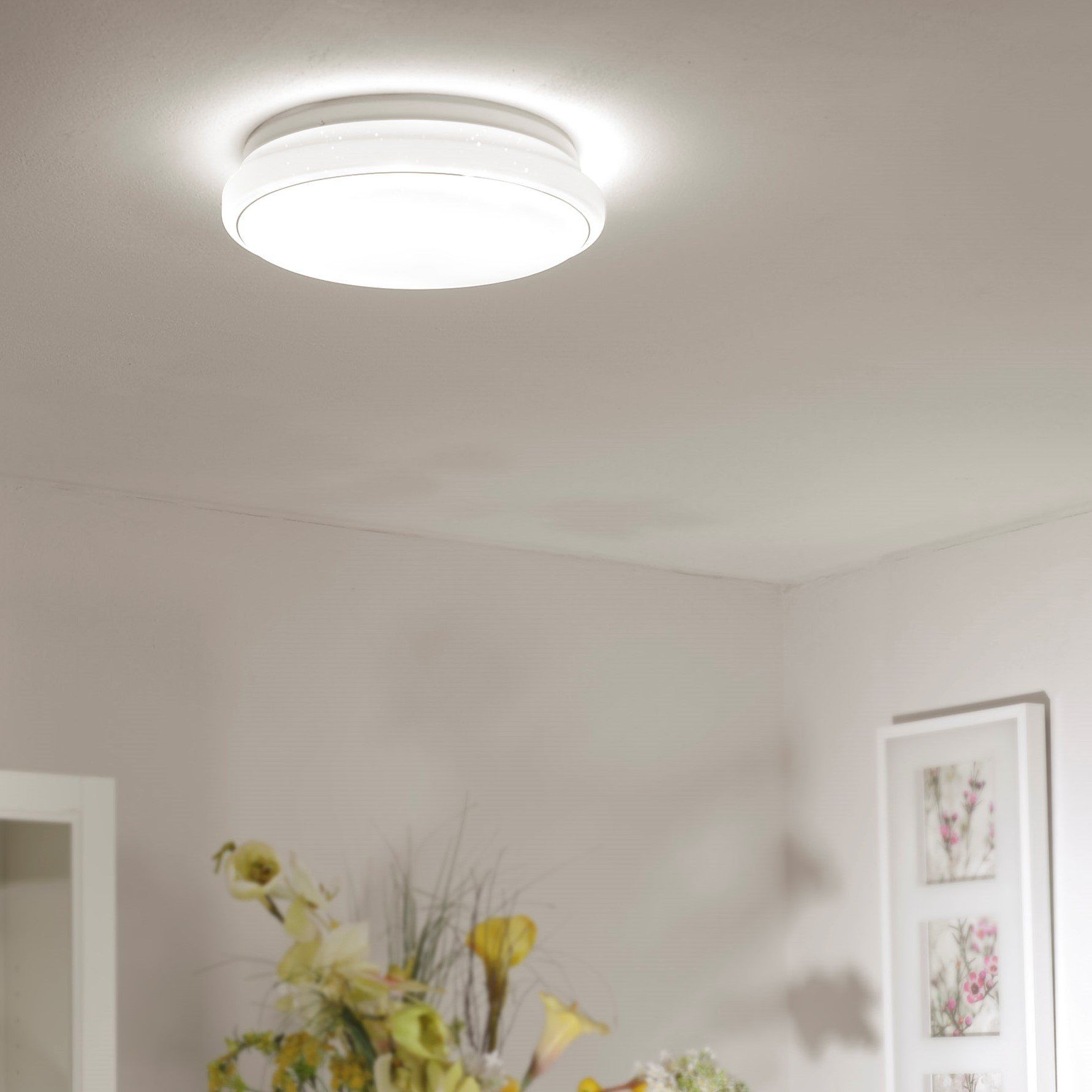 Plafonnier LED design JUPITER blanc en PVC