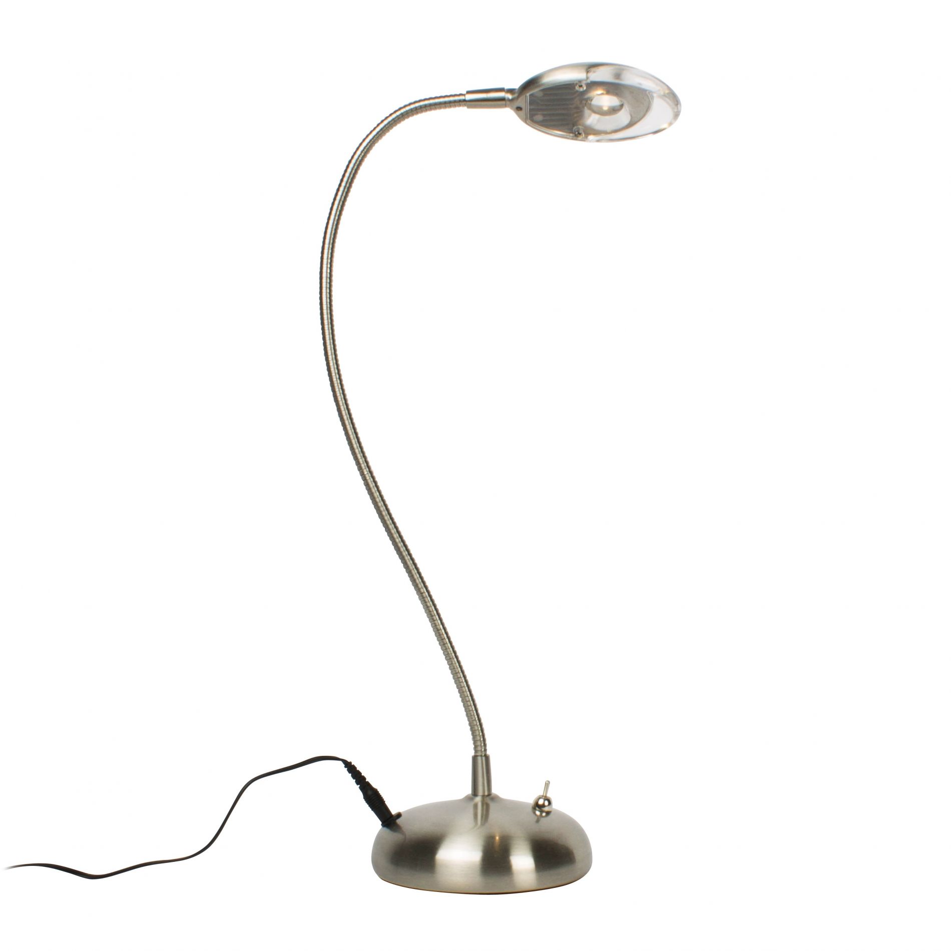 Lampe de bureau Led SNAKE grise en aluminium brossé