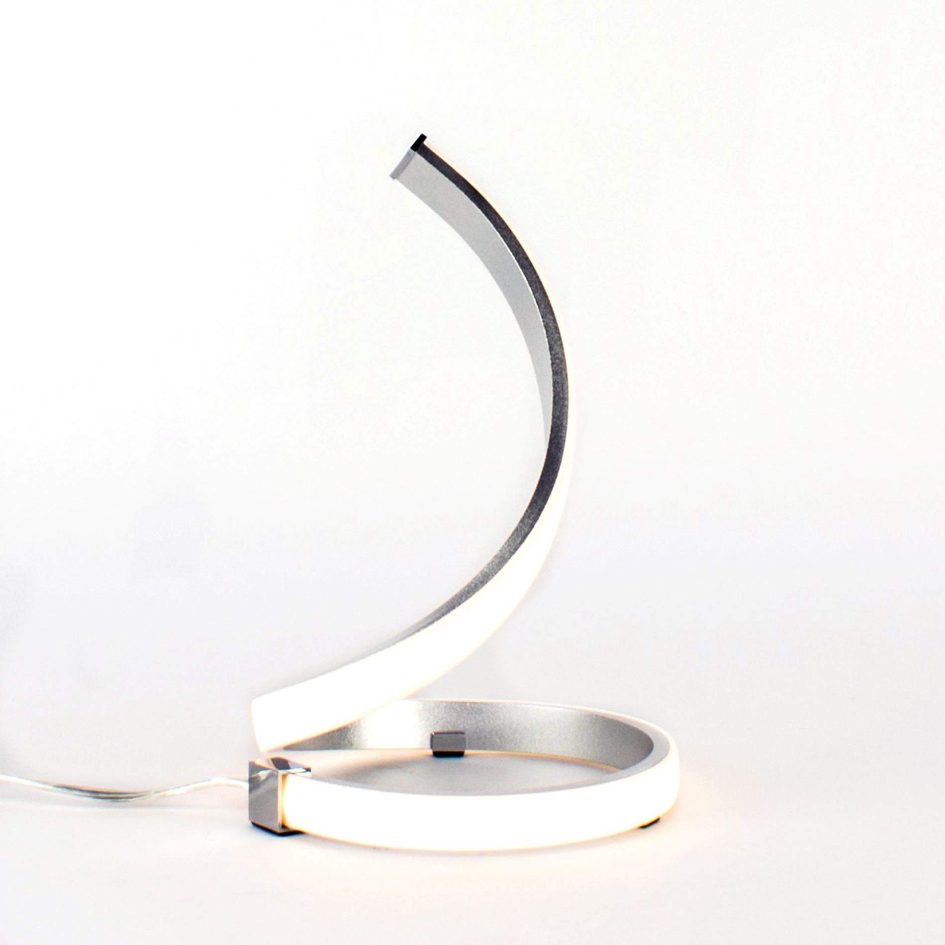Lampe design Led NUR argentée en métal et acrylique