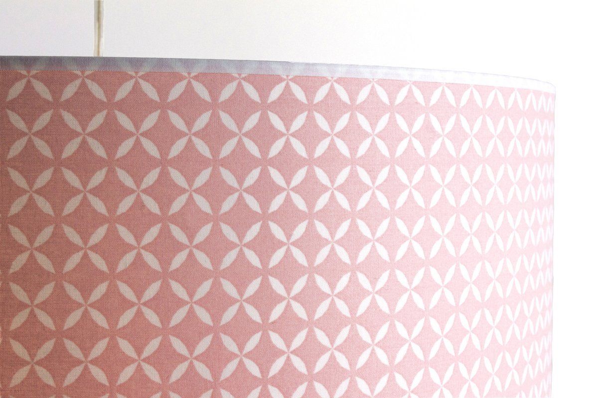 Abat-jour suspendu cylindrique IRMA 50 cm rose en coton