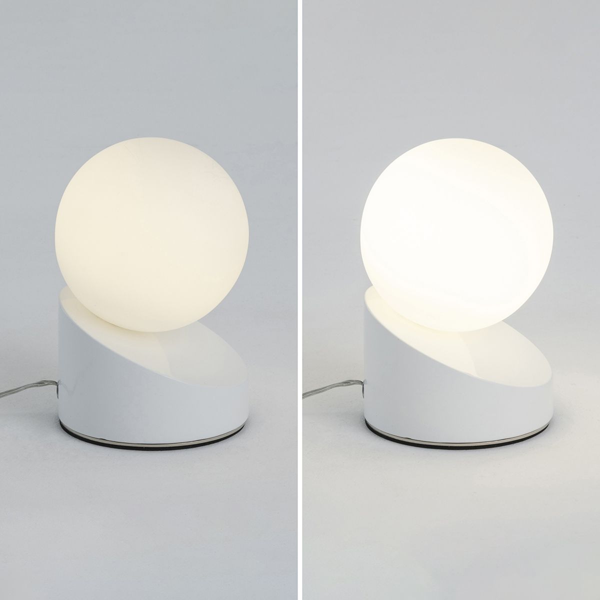 Lampe Led à variateur tactile GAVITY blanche en métal et verre