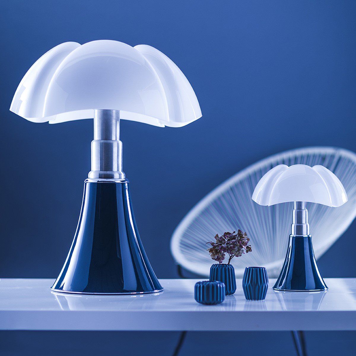 Lampe MINI PIPISTRELLO LED tactile dimmable exclu bleu ardoise