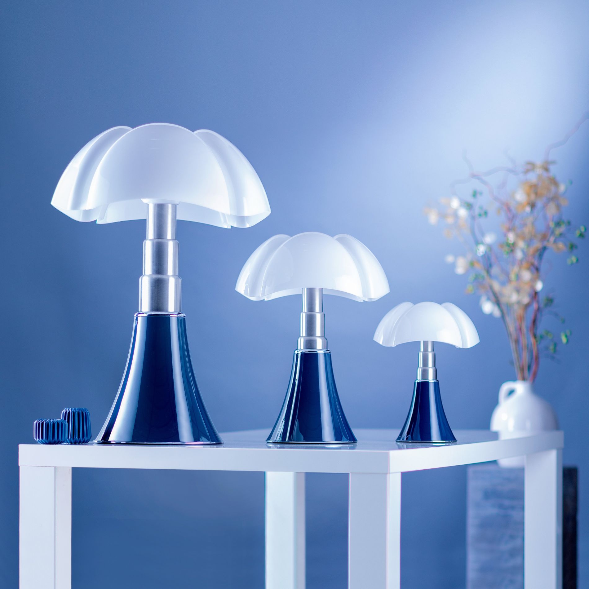 Lampe PIPISTRELLO MEDIUM LED dimmable exclu bleu ardoise