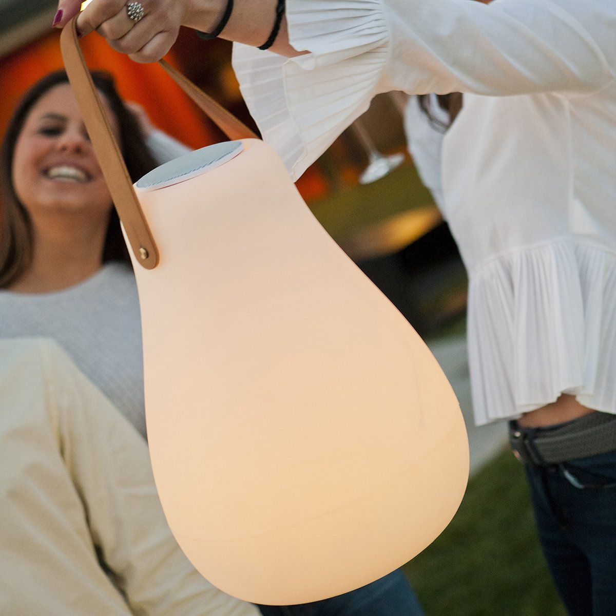 Lampe moderne extérieur LED KURBY en PVC blanc translucide