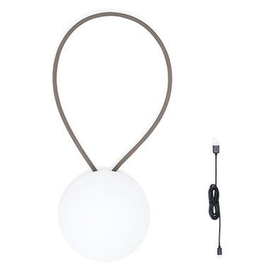 Lampe baladeuse extérieur LED BOLLEKE en polypropylène blanc anse couleur taupe