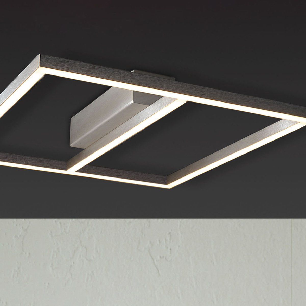 Plafonnier design LED INIGO en métal argenté