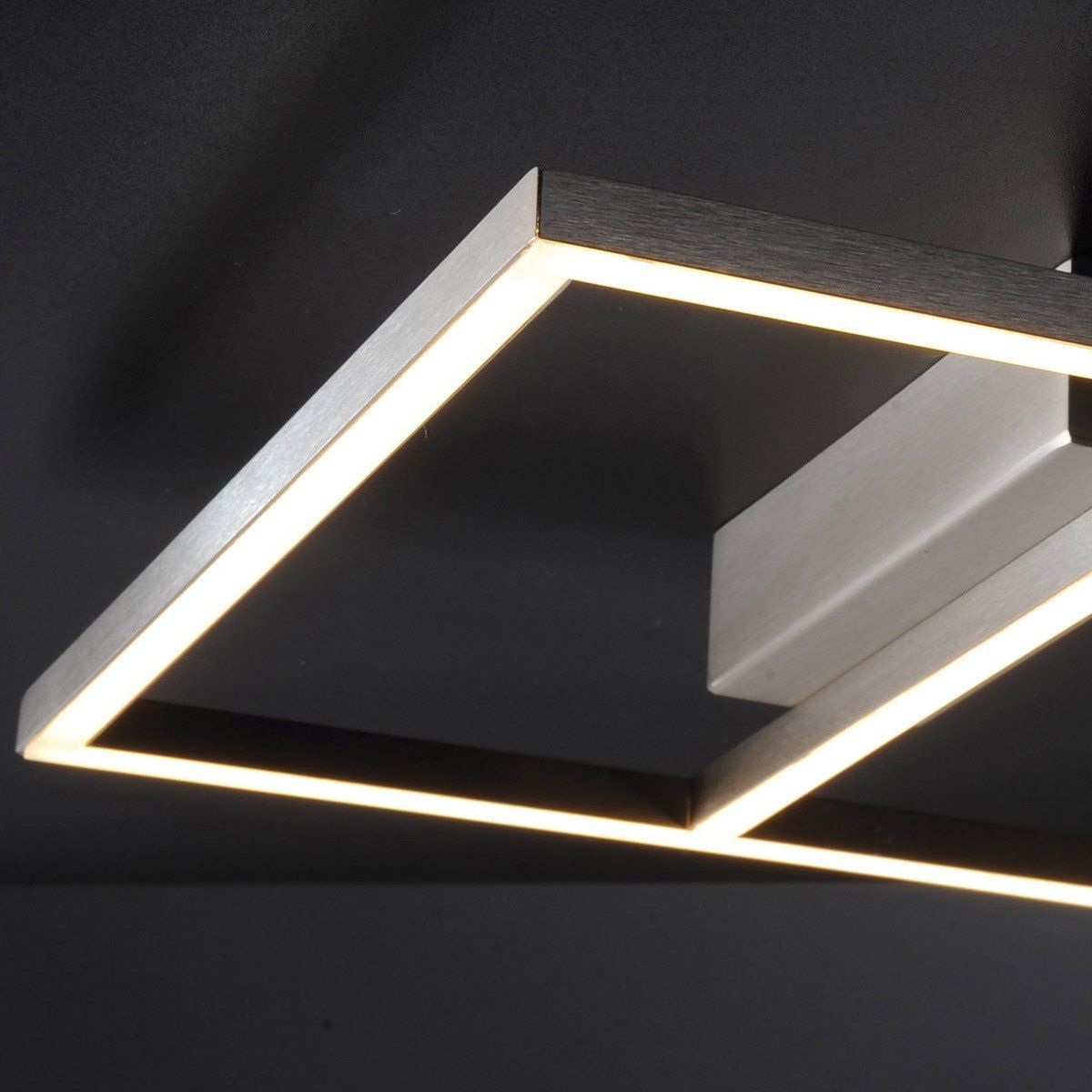 Plafonnier design LED INIGO en métal argenté