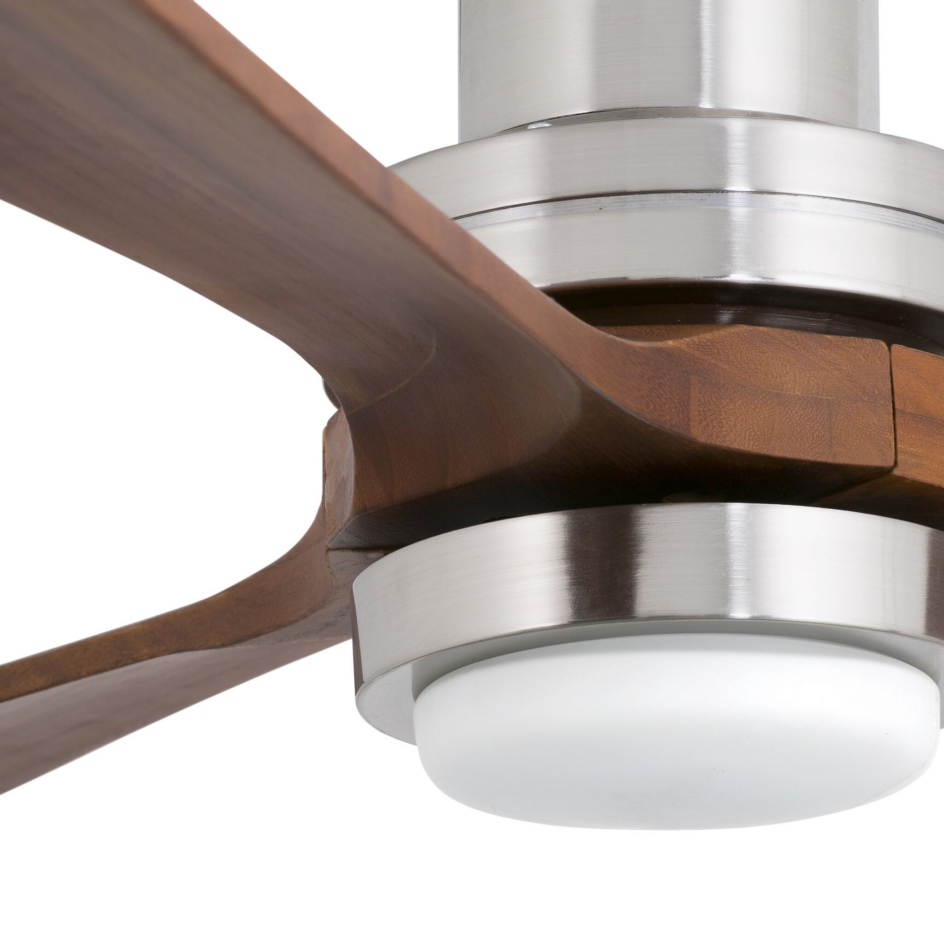 FARO - Plafonnier ventilateur LED LANTAU en métal argent et bois