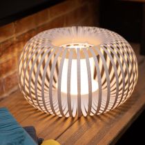 Lampe extérieur LED ESTENO (D38cm) en polyester beige naturel
