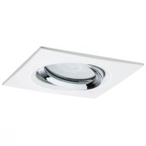Spot seul carré LED encastrable et orientable NOVA en aluminium blanc chrome