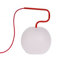 Lampe à poser SUZANNE (D23) métal rouge et verre opale