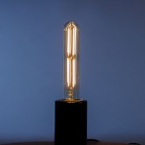 Ampoule déco filament LED dimmable E27 forme tube AMBRE FLEX 320 lumens en verre ambré Ø3cm
