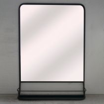 Miroir étagère PHOENIX (H91cm) en métal noir
