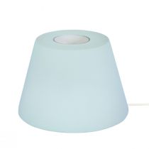 Lampe à poser CONE (H11cm) en bois bleu