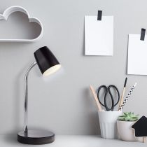 Lampe de bureau LED NALA en métal noir
