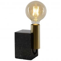 Lampe à poser GEMMA en marbre noir et métal or
