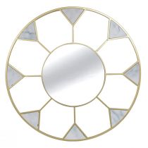 Miroir rond GATSBY (D95cm) en métal doré et verre