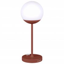 Lampe moderne extérieur LED MOOON! en PVC et aluminium ocre rouge