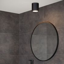 Plafonnier salle de bain rond AVEN en aluminium noir