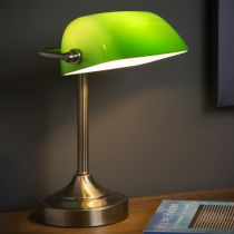 Lampe de bureau BANKER en métal couleur bronze et vert