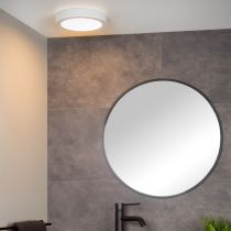 Plafonnier salle de bain LED rond BRICE (D24cm) en aluminium blanc