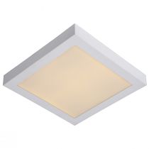Plafonnier salle de bain LED carré BRICE (H30cm) en aluminium blanc