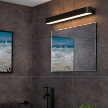 Applique murale salle de bain LED MADELON (L60cm) en métal noir