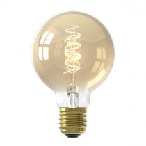 Ampoule déco filament LED dimmable E27 AMBRE FLEX 200 lumens en verre ambré Ø8cm